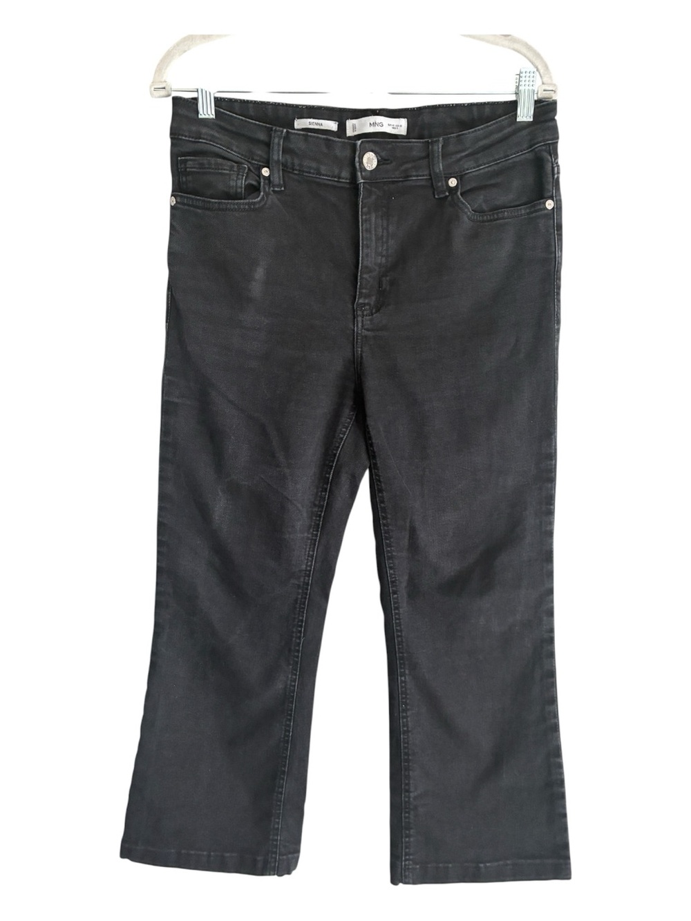 Mango MNG Black Bootcrop Flare Jeans Size 10